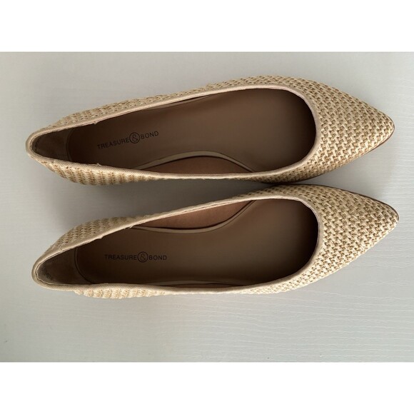 Treasure & Bond KYLEE Tan Woven Raffia Flat Shoes Women’s Size 8.5 M - Picture 3 of 7